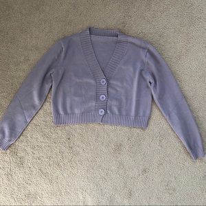 Purple Lavender Cropped Cardigan